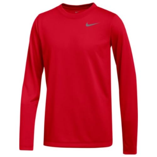 Nike Boys Legend Long Sleeve Athletic T-Shirt (US, Alpha, X-Large, Regular, Red)