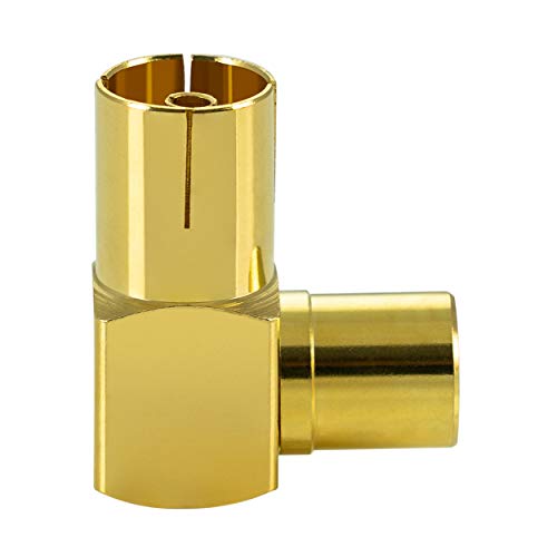 POPPSTAR 2x Antenna Angle Adapter (90 Degrees Angled) (IEC Antenna Plug to Socket) Angle Plug for Antenna Connections Radio - Image 3