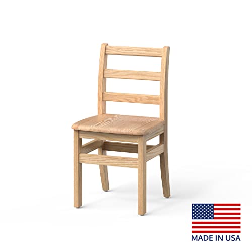Foundations Little Scholar Wooden Kids Chairs 2-Pack, Solid Oak Hardwood, Fully-Assembled For School Classroom Seating, Made In Usa (14 Inch Seat Height, Ages 9-10) #TOP1