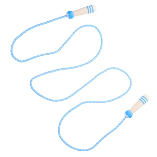 YARNOW 調整可能な 木製ハンドル綿縄跳び 用ソフトコッロープ 身長に合わ