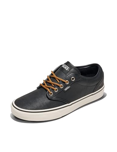 Vans Men's Atwood Shoe | Low-Top Fashion Sneakers for Work, Walking & Casual Everyday Wear, (Leather) Blck/Mrshmllow, 13