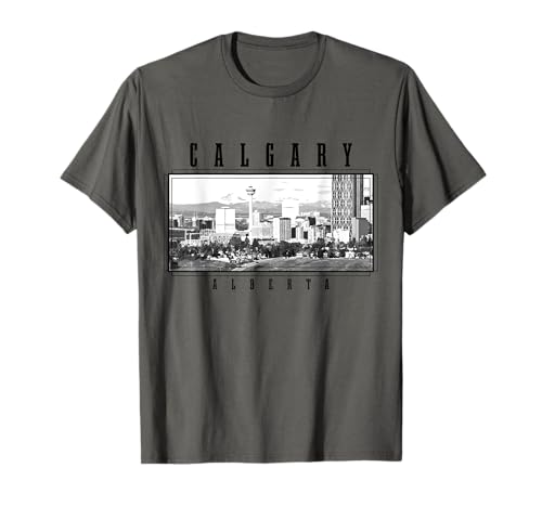 Calgary Alberta Canada Vintage Souvenir Skyline T-Shirt
