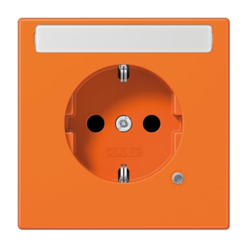 Prise SCHUKO LS orange JUNG LS1520BFNAKOOO avec inscription pour repérage
