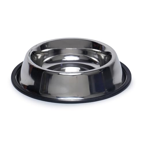 Image of Hornbills Stainless Steel Pet Feeding Bowls for Dogs and Cats | Set of 2 | 800 ml Each | Dry Kibble, Wet Food, Water Bowl | No-Tip, Non Sliding Design | Dishwasher Safe
