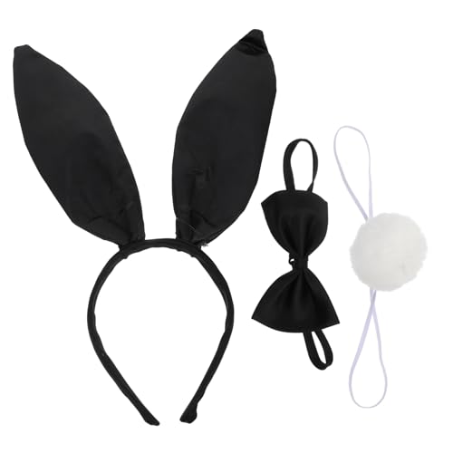 WOONEKY うさぎ耳ヘアバンド蝶ネクしっぽ 衣装パーティーコスプレ用 製 耐久性あり カーニバル祭典ステージ衣装アクセサリー