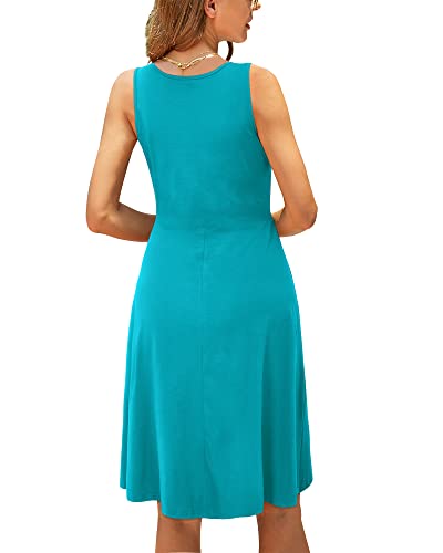 STYLEWORD Women's 2026 Summer Dress Casual Sleeveless Scoop Neck A-Line Tank Midi Sundress
