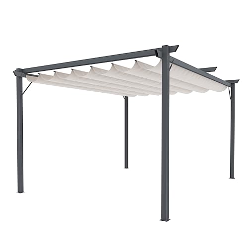 Design Moderno e Funzionale: Pergola da giardino con struttura in acciaio e telo richiudibile modello “Koloa 2.0