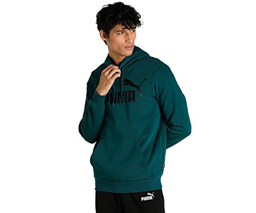 Image of Puma Cotton Men Ess Big Logo Hooded Neck Hoodie Fl (S) Mineral