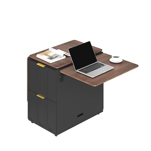Image of ModernMate 3-in-1 Folding Desk & File Cabinet with 4 Drawers, Power Outlet