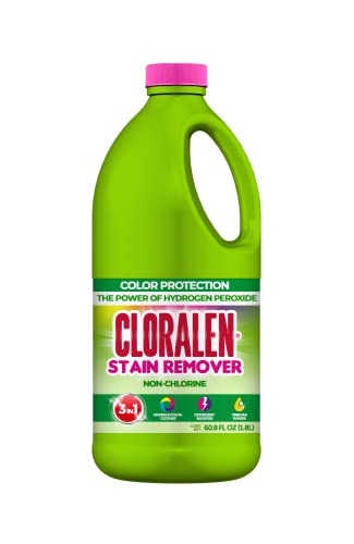 cloralen liquid laundry stain remover detergent booster - 608 fl oz - non-chlorine vinegar formula - laundry booster for color amp white clothing