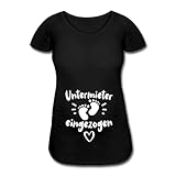 GRÖSSENHINWEIS: Fällt etwas kleiner aus, sodass wir eine Größe größer empfehlen. Unser Schwangerschaft Spruch Schwangerschafts T-Shirt für besteht zudem aus 95% Baumwolle mit 5% Elasthan und trägt sich angenehm körperbetont.