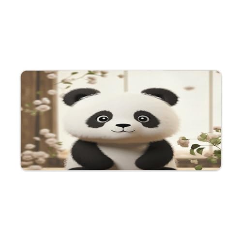 Alfombrilla para mouse grande con diseño de panda blanco miniatura 1