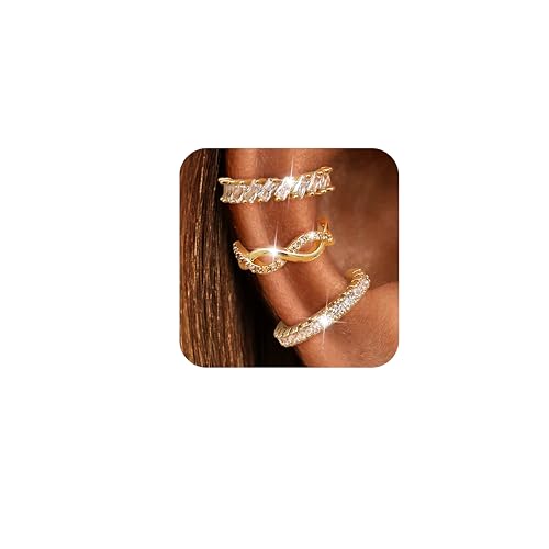 Dochais Ear Cuff Femme Faux Piercing Oreille Or Hypoallergénique Réglables Earcuff Boucle Oreille Sans Trou Non Piercing Helix Cartilage Manchette d'Oreille...