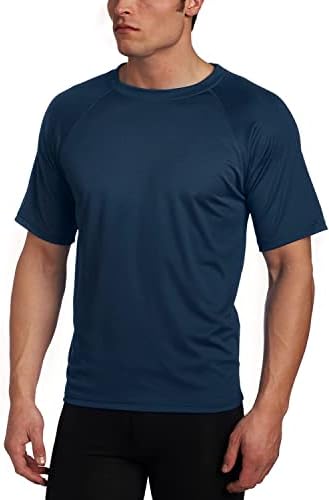 Kanu Surf Men's Short Sleeve UPF 50+ Swim Shirt (Regular & Extended Sizes), Navy, Large
