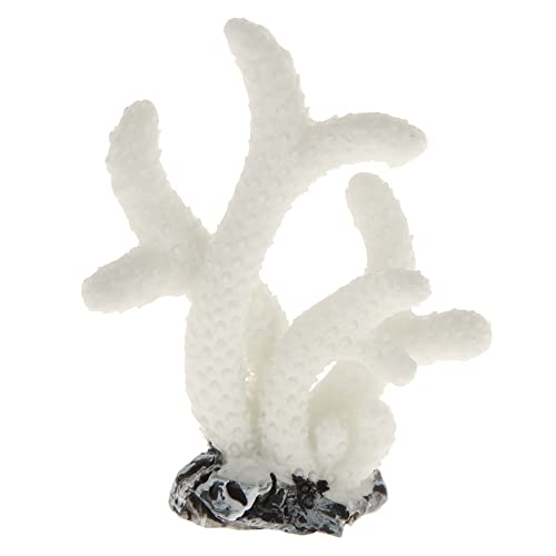 VOCOSTE Coral Reef Decor, Mini Faux Coral Decor for Aquarium Decorations White,1.89"x2.28"
