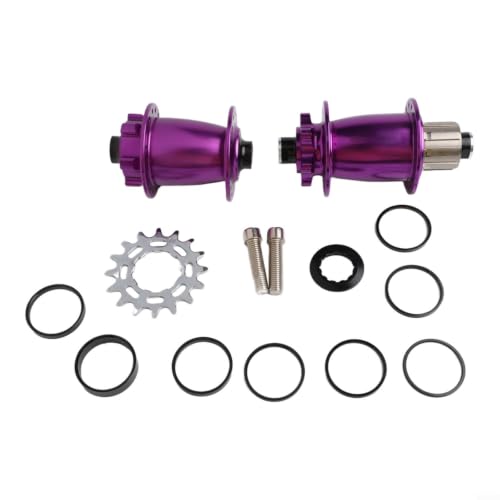 Besttoolifes Dirt Jump Bike Hub Set 32H CNC aleación de aluminio frontal 100mm trasero 135mm con rueda libre 16T rodamiento sellado para radios 14G (morado)