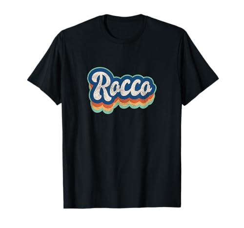 Rocco Nome Ragazzo Stile Vintage anni '70 Anni '80 Personalizzato Maglietta