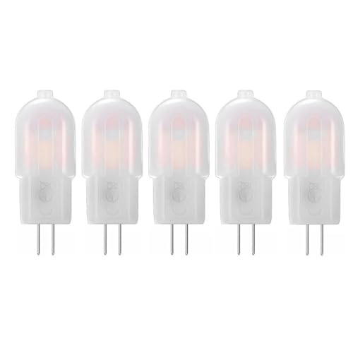 JZLBBC 5PC Bombilla LED G4 3W 12V 220V 20W-30W Bombilla halógena de repuesto blanco cálido regulable G4 Lámpara dos clavijas 12V lijado Blanco cálido