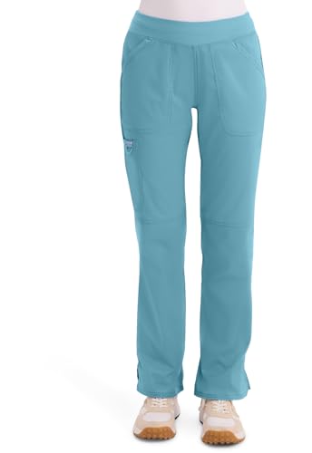 Image of Cherokee Women Scrub Pant with Straight Leg Pull-on Pant Medical Bottom with 4 Pocket & 2-Way Stretch Fabric - WW110 | 2-way Stretch Fabric, Pull-on Medical Bottom, Comfort Waistband, Knit Waist, Easy Care, Built For Healthcare Professionals