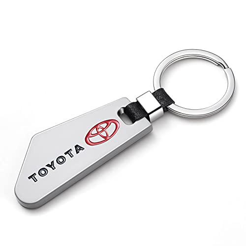 WENCHAO car Logo Key Chain Ring 3D Chrome Metal car Keychain Keyring Pendant for Toyota Accessories Family Present for Man and Woman Gifts Elegant Durable (Silver)