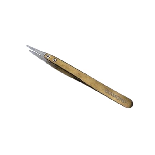 LeTkingok 13CM Achromatic Gemstone Tweezers Transparent Plastic Head Soft Grooved Tip Diamond Jewelry Crafting Making Pick Up Sorting Tool