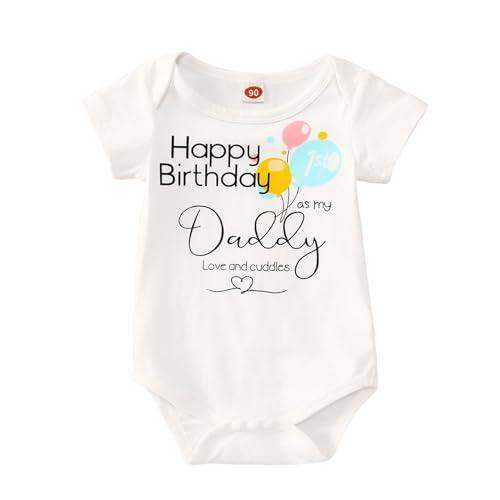 Image of GLIGLITTR Baby Girls Bodysuit 1st Father's Day Romper Daddy's Girl Onesie Infant Short Sleeve Jumpsuit Outfit 3-18 Months