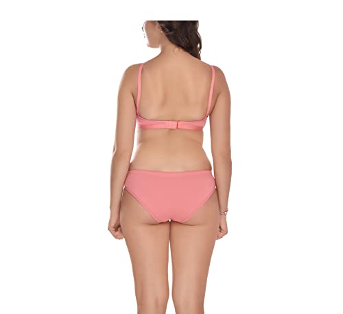 Image of Elina Women's Full Coverage Non Padded with Detachable Strap Cotton Hosiery Bra and Panty Set (Lovia Set)