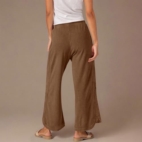 hlysgo Sweatpants Women Wide Leg Lounge Pants High Waisted Drawstring Fall Trouser Plain Workout Pants with Pockets 20254