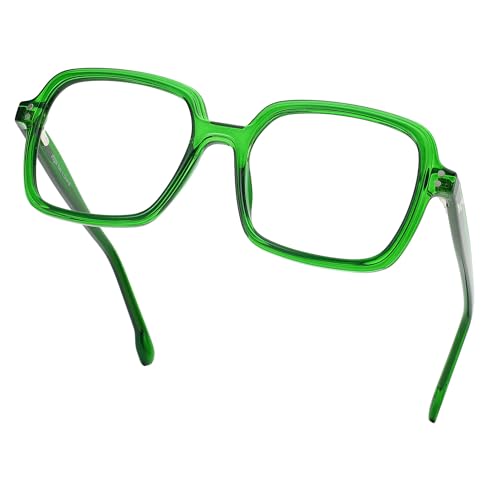 Image of Oversized Blue Light Blocking Glasses for Women and Men, Square Frame Computer Gaming Glasses Anti Glare & UV RF6215