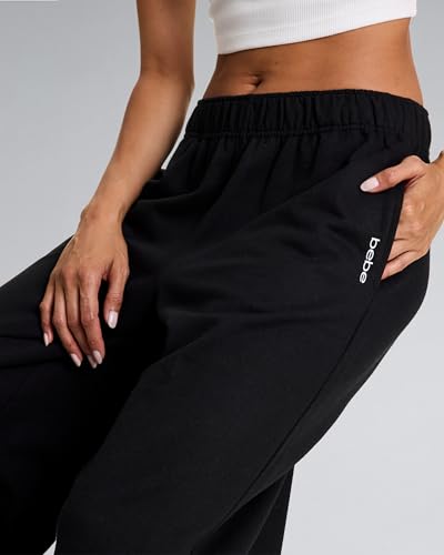 bebe Jogger or Wide Leg Sweatpants for Women, French Terry Baggy Sweatpants with Pockets, Womens Sweats4