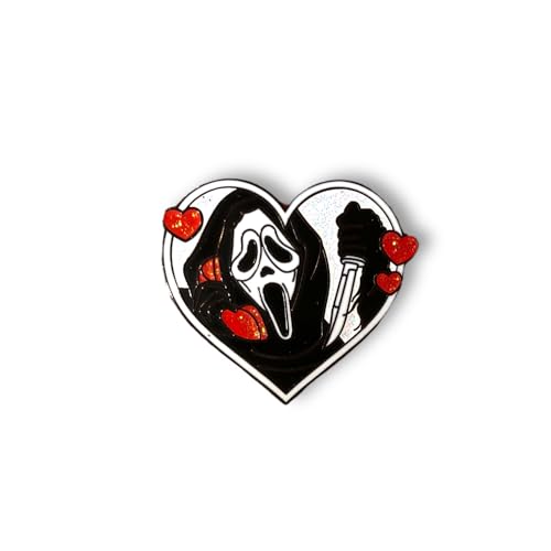 Image of Ghost Face Enamel Scream Pin - Halloween Spooky Lapel Pins