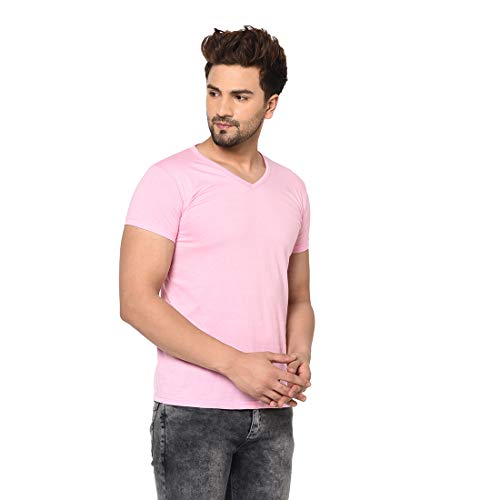 Image of Men's Cotton Blend Half Sleeve V Neck Tshirt