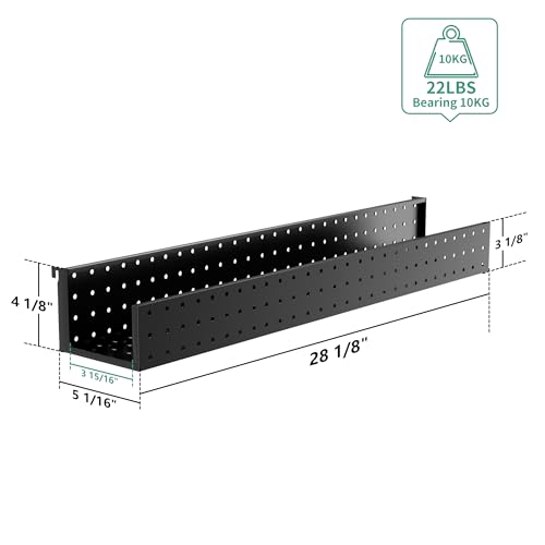JWX Pegboard Storage Management Box - Easy Install, Secure Storage Solution for Gamers, DIYers, and Office Organization, Compatible Pegboard Standing Shelf Unit, Black - Image 4