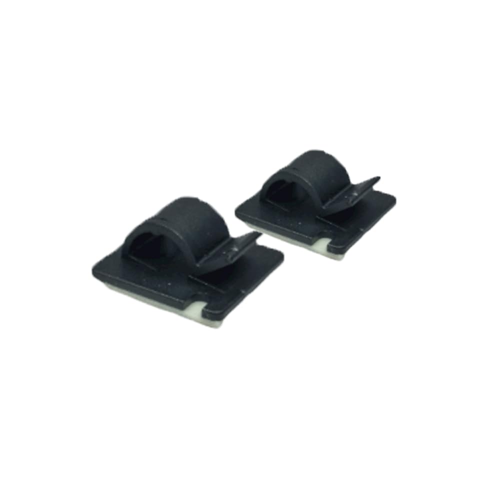 Self Adhesive Black Cable Clips 16mm 25mm 28mm Mounts Wire Conduit Tubing Nylon Sticky Pads (10, 28mm x 33mm Hole: 13.8mm)