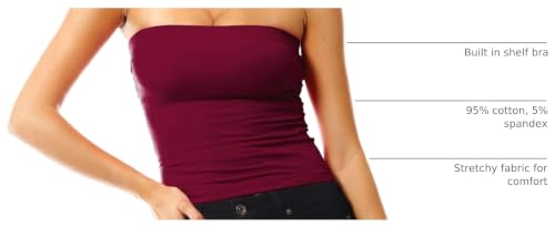 Image of MixMatchy Women's 3 Pack Tube Top Built-in Bra Strapless Ruched Bandeau
