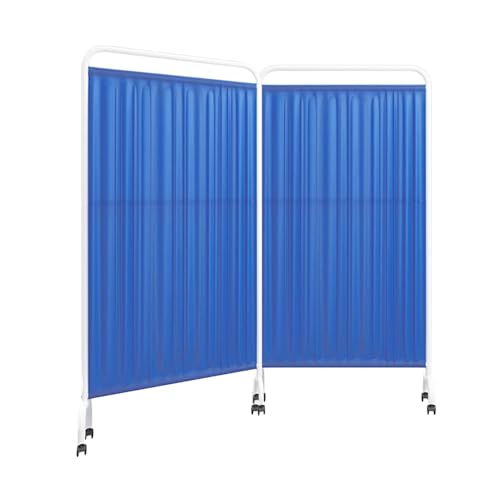 高さ6フィートのプライバシースクリーン、病院用間仕切り、キャスター付き、折りたたみ式クリニック用垂直ドアパーティション、自由に取り付け可能、組み立て簡単(Color 2,2-panel)