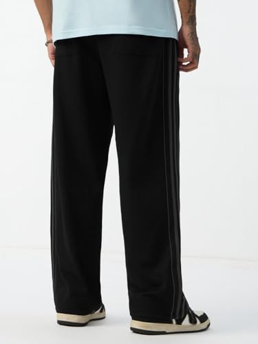 Image of The Souled Store Oversized Joggers: Men and Boys Elastic Waistband Solid Knit Cotton Blend Baggy Fit Warm Comfortable Lightweight Everyday Athleisure Joggers