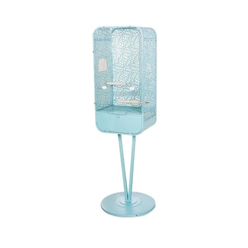 Flugkäfig Vogelkäfig in Blattform mit hohen Füßen, transparenter Vordergrund Tür, Dekoration for mehrere Vögel(Blue)