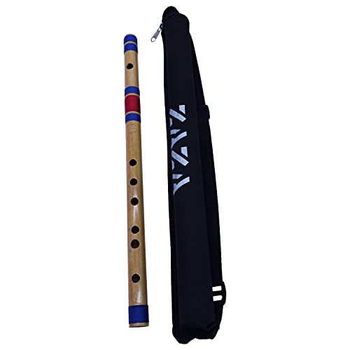 Image of Professional 6 Holes Polished Bamboo Flute - (Indian Flute) With Carry Bag (Scale-D#)