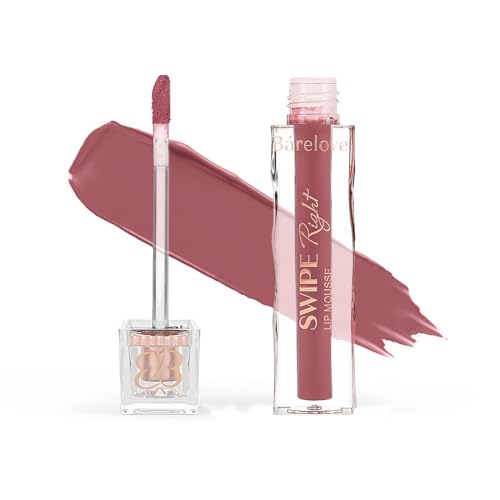 Image of BARELOVE Swipe Right Non-Transfer Matte Liquid Lipstick | Up to 12-Hour Long-Lasting | 6 ml | Quick-Dry, Lightweight, One-Swipe High Pigmentation | Transfer Proof Lip Colour for Women - Bloom Kiss