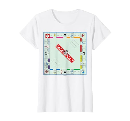 Monopoly Vintage Classic Board Game Color Logo T-Shirt, Damen, Weiß,...