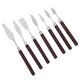 HOMSFOU 7pcs Stainless Steel Painting Scraper Set with Handles Versatile Oil Paint Spatula for Artists Efficient Pigment Mixing Tool for All Skill Levels