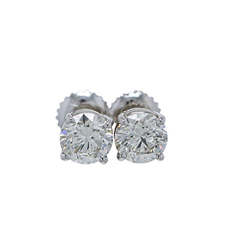 IGI Certified 1.5 cttw Lab Created Womens Diamond Stud Earrings 14k White Gold VS2-SI13