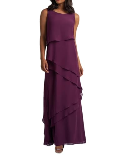 Mother of Bride Dresses with Jacket 2-Pieces Long Mother of The Groom Dress Ruffle Chiffon Formal Evening Gowns3