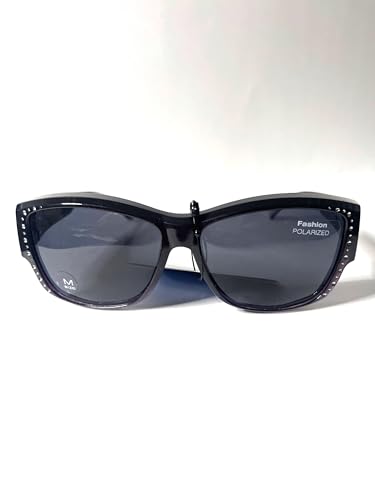 Foster Grant solar shield medium polarized fits over FO027 Lucy, Smoke2