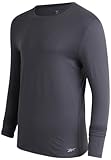 Reebok Men's Long Sleeve Shirt - Performance Base Layer Compression Shirt for Men - Active Lightweight Men's Shirt (S-XL), Size Medium, Blackened Pearl