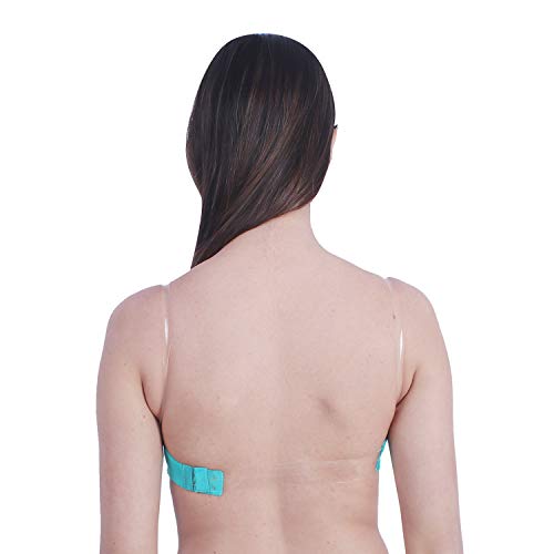 Image of Brachy Women Cotton Nylon Spandex Padded Underwire Strapless Backless Invisible Clear Transparent Back Push up Bra with (Free Extra Transparent Strap)