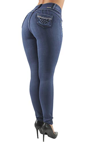Women's Juniors/Plus Size Colombian Design Butt Lift Mid Waist Skinny Jeans