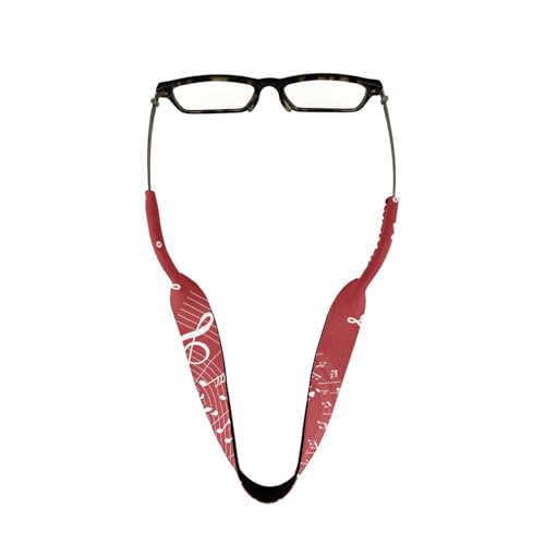 JOAIFO Sunglass Glasses Straps Universal Fit for Adult Kids,Beach Active Sport Eyewear Retainers Anti Slip Protector Christmas Musical Note Print Eyeglasses String Holder