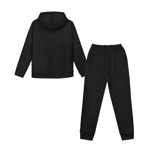WELLFLYHOM Boys Hoodies Tracksuit Long Sleeve Sweatshirts Jogger Pant 2 PCS Fall Outfits Graphic Sweatsuit(5-12T)4